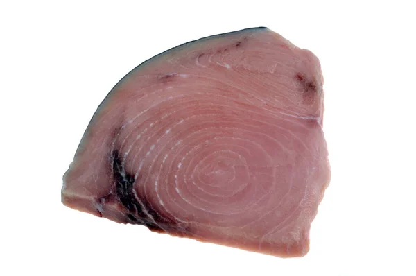 Slice Raw Swordfish Close White Background — Fotografie, imagine de stoc