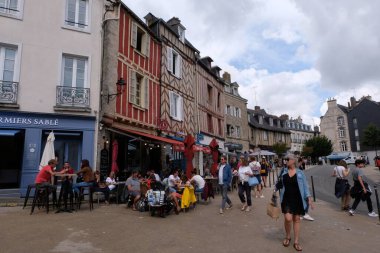 Place des Lices in the city center of Vannes in Brittany with its cafes and shops