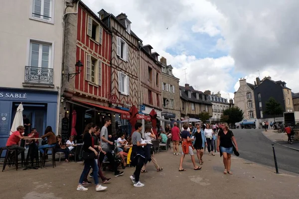 Place Des Lices City Center Vannes Brittany Its Cafes Shops — Stockfoto