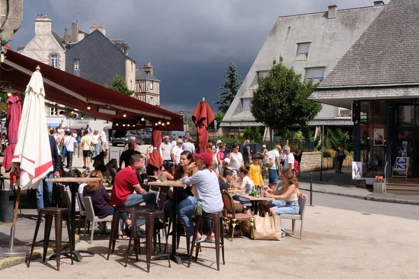 Place des Lices in the city center of Vannes in Brittany with its cafes and shops