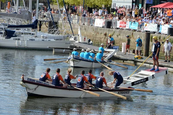 Vannes France August 2022 Positioning Crews Nautical Jousts Vannes Brittany — Photo