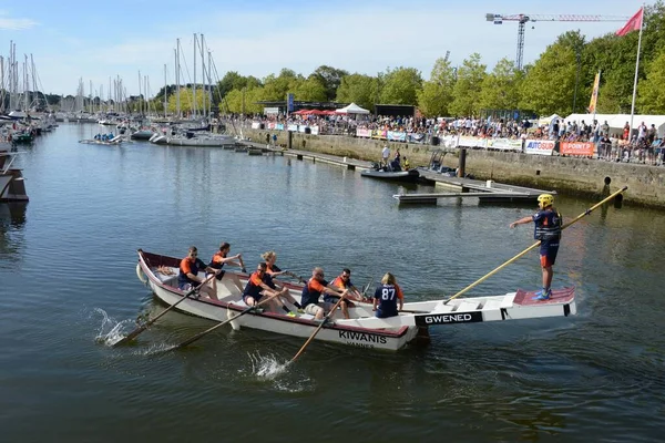 Vannes France August 2022 Positioning Crew Nautical Jousts Vannes Brittany — Photo