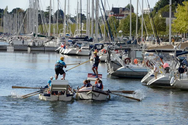 Vannes France August 2022 Confrontation Crews Nautical Jousts Vannes Brittany — Zdjęcie stockowe