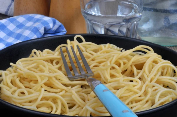 Placa Espaguete Com Garfo Close — Fotografia de Stock