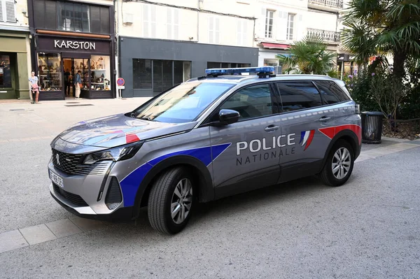 Rendőrautó Parkolt Város Niort Franciaországban — Stock Fotó