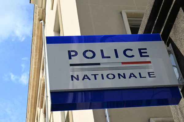 Schild Einer Polizeidienststelle Der Stadt Niort Frankreich — Stockfoto