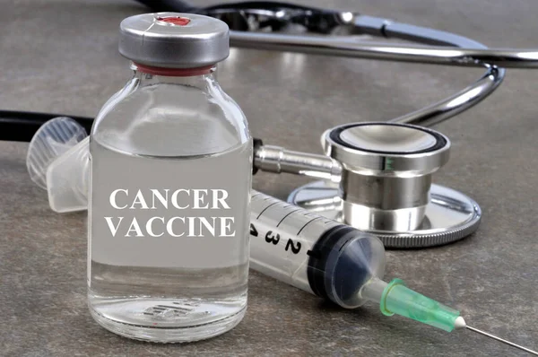 Close Vial Cancer Vaccine Concept — Stock Photo, Image