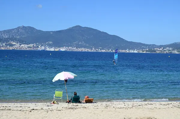 Vacaciones Playa Agosta Córcega — Foto de Stock