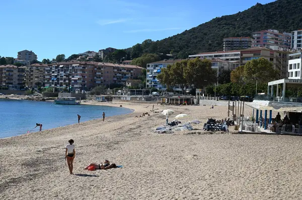 Playa Trottel Ciudad Ajaccio Córcega — Foto de Stock