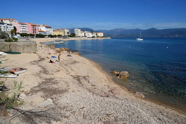 Playa Trottel Ciudad Ajaccio Córcega — Foto de Stock