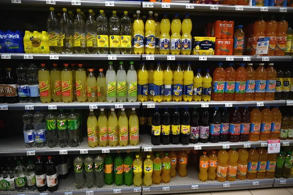 Soda Jus Fruits Supermarché — Photo