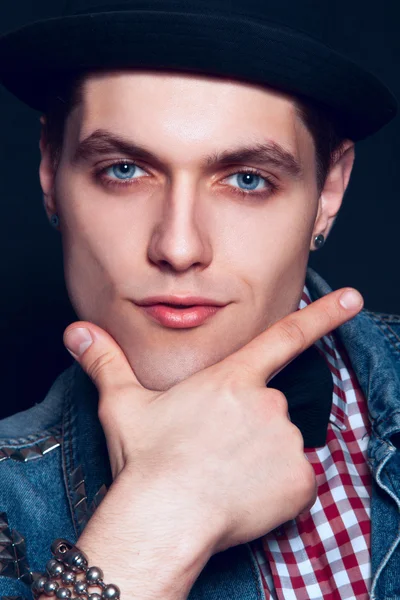 Close up portrait of young caucasian man — Stock Photo, Image