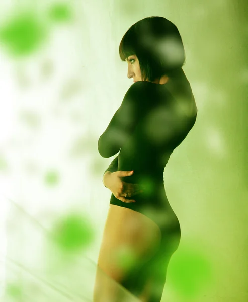 Mulher adulta sensual em maiô — Fotografia de Stock