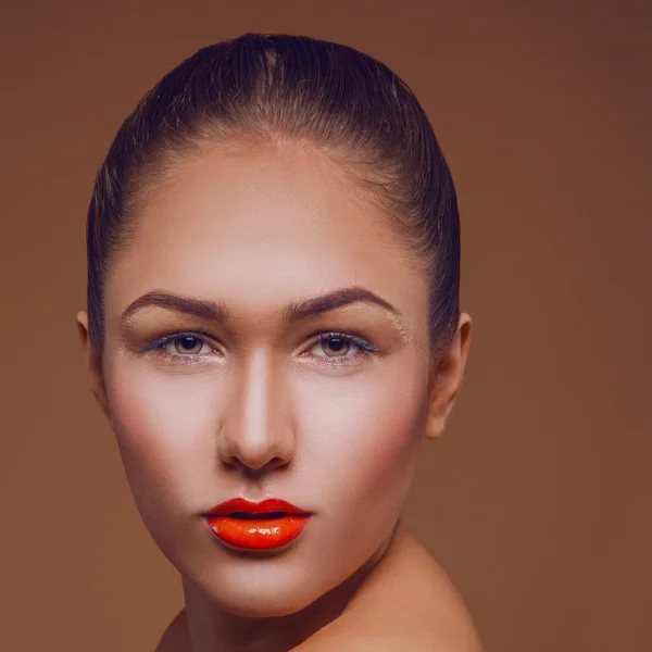 Krása ženy s profesionální make-up Studio — Stock fotografie