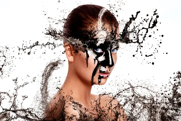 Sexual woman with paint on face — Stock Photo, Image