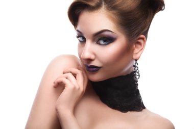 seksi yetişkin kız sağlıklı deri ve makyaj Studio