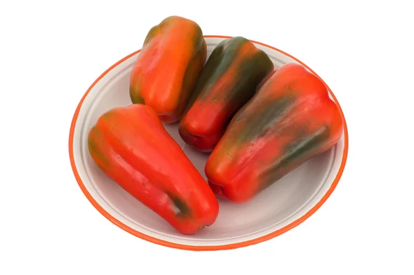 Peppers on a dish — Stock Photo, Image