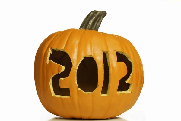 Cadılar Bayramı Balkabağı beyaz izole 2012 oyulmuş