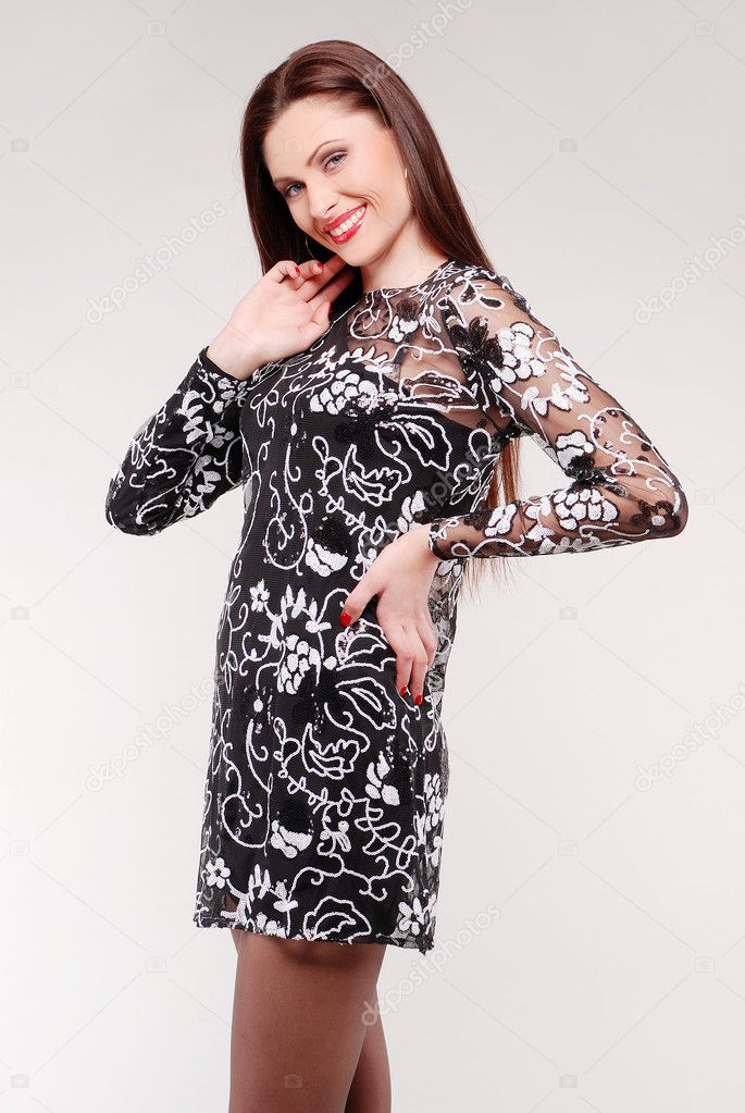 Woman in stylish dress