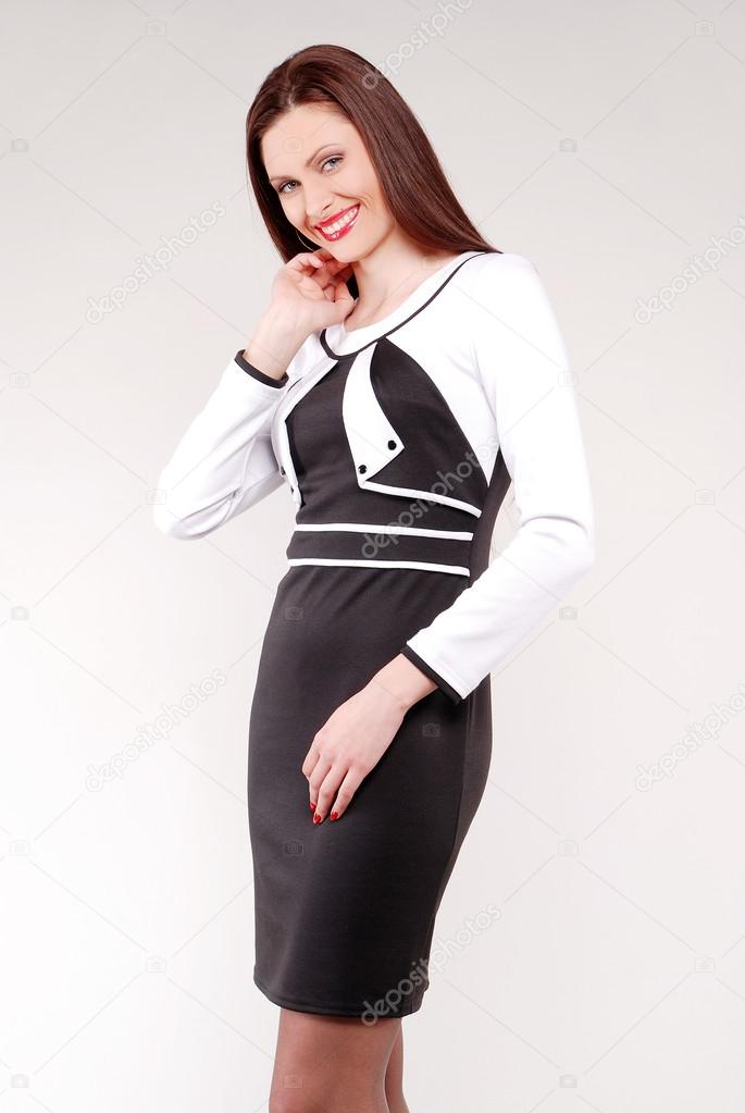 Woman in stylish dress