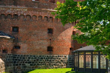 Kaliningrad, Rusya - 31 Mayıs 2021: İstihkam kulesi Der Dohna turm. Şimdi kehribar müzesi oldu.