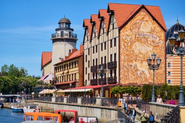 Kaliningrad, Rusya - 31 Mayıs 2021: Balıkçı Köyü - Etnografi, Ticaret El Sanatları Merkezi