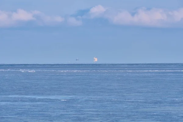 Vanino Ryssland Jan 2021 Vanino Bay Tatarsundet Vintern Frysta Havet — Stockfoto