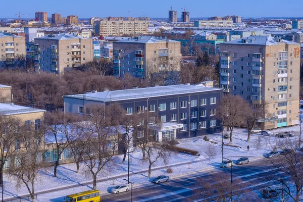 Rússia Blagoveshchensk Janeiro 2021 Vista Cidade Blagoveshchensk Uma Altura Inverno — Fotografia de Stock