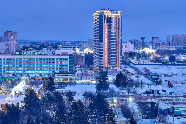 Russia Blagoveshchensk Jan 2021 View City Blagoveshchensk Height Winter — Stock Photo, Image