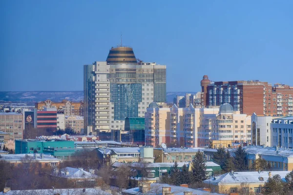 Rusia Blagoveshchensk Enero 2021 Vista Ciudad Blagoveshchensk Desde Una Altura —  Fotos de Stock