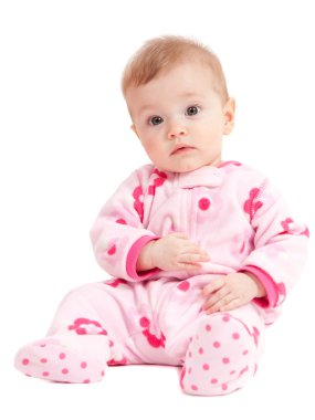 pembe oturma sevimli izole bebek kız