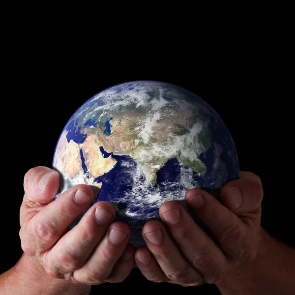 Holding world in hands — Stock Photo, Image