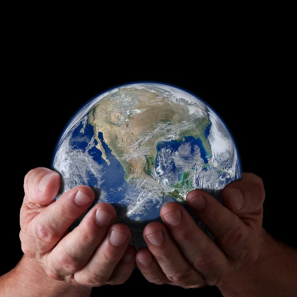 Holding world in hands — Stock Photo, Image