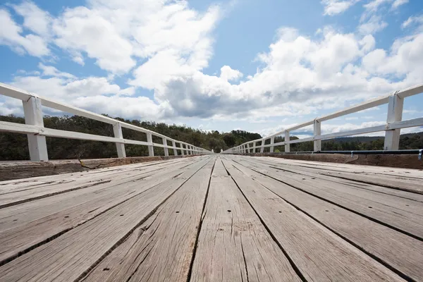 Long wooden bridge — Stock Photo, Image