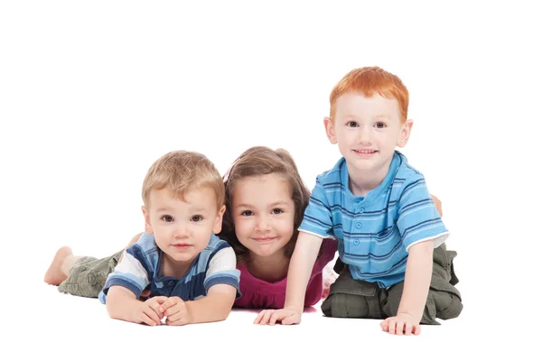 Tre glada barn — Stockfoto