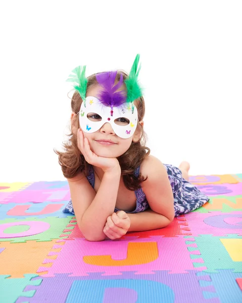 Meisje in dressup masker — Stockfoto