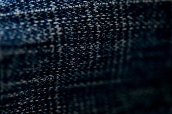 Jeans Trama Denim Vicino Concentrarsi Solo Punto Morbido Sfondo Blu — Foto Stock