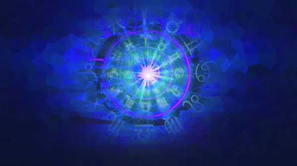 Blue Astrology Zodiac Horoscope Pattern Texture Background Graphic Design — Stock Photo, Image