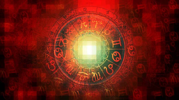 Astrología Roja Horóscopo Del Zodíaco Patrón Textura Fondo Diseño Gráfico —  Fotos de Stock