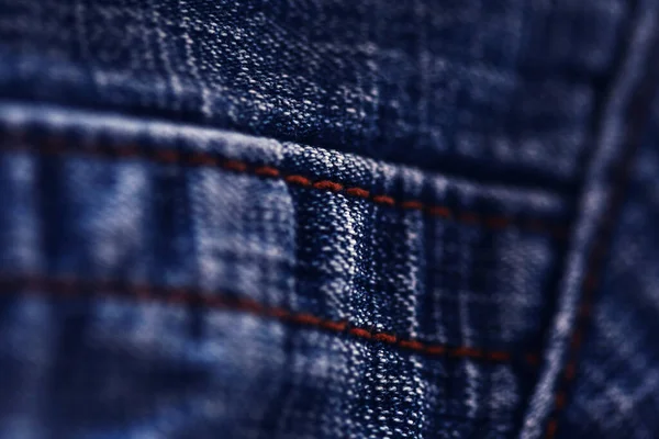 Jeans Bleu Denim Texture Close Focus Seul Point Fond Écran — Photo