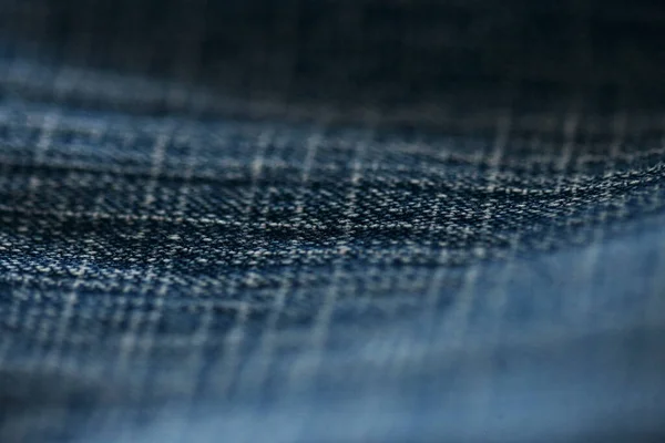 Jeans Denim Υφή Close Εστίαση Μόνο Ένα Σημείο Μαλακό Θολό — Φωτογραφία Αρχείου