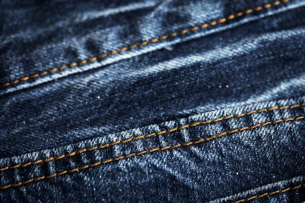 Jeans Denim Textur Nahaufnahme Fokus Nur Einen Punkt Weiche Bläuliche — Stockfoto