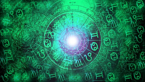 Astrologi Horoskop Mönster Struktur Bakgrund Grafisk Design — Stockfoto