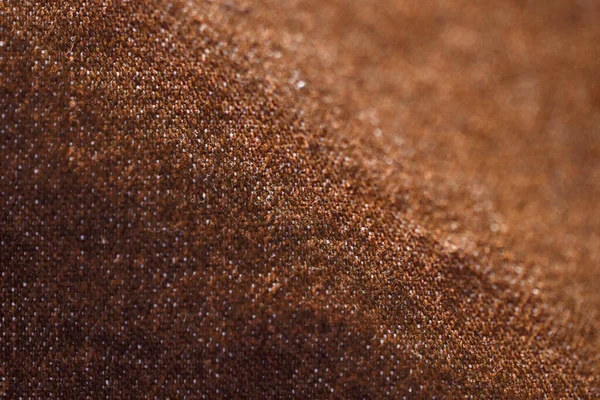 Brown Fabric Textile Texture Close Focus Only One Point Soft — Foto Stock