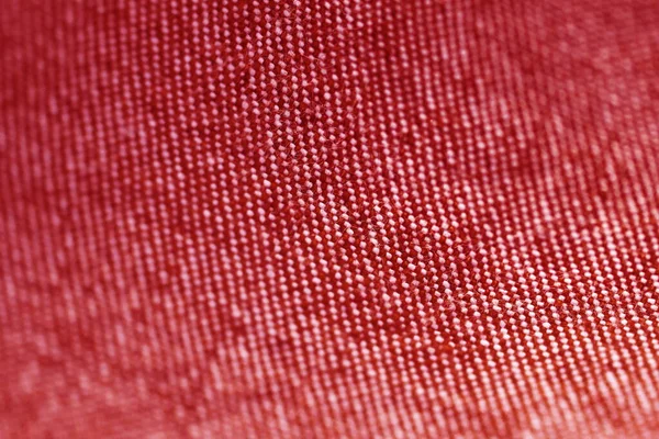 Red Fabric Textile Texture Close Focus Only One Point Soft — Zdjęcie stockowe