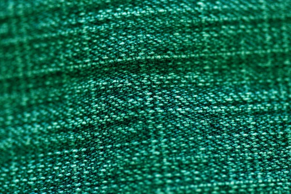 Green Fabric Textile Texture Close Focus Only One Point Soft — Foto Stock