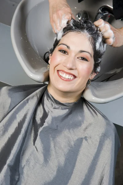 Schampo leende — Stockfoto