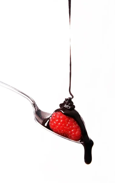 Chocolate hits the Berry — Stock Photo, Image