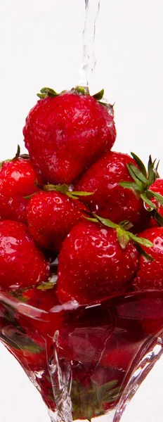 Fresh Strawberries Desert Food Fruit Berries in Parfait Glass — Stock Photo, Image