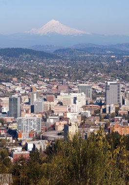 Portland oregon skyline dikey şehir merkezi kentsel mt hood ABD
